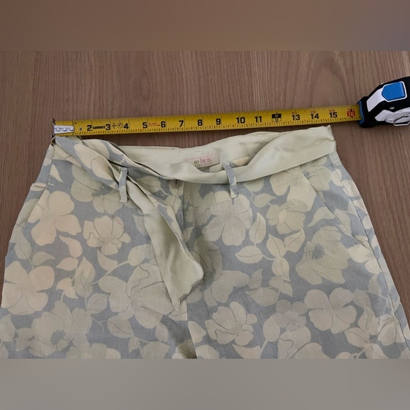 Sigrid Olsen|So be it, Tan Floral Linen Wide leg pants, lagenlook style••• - Picture 12 of 16